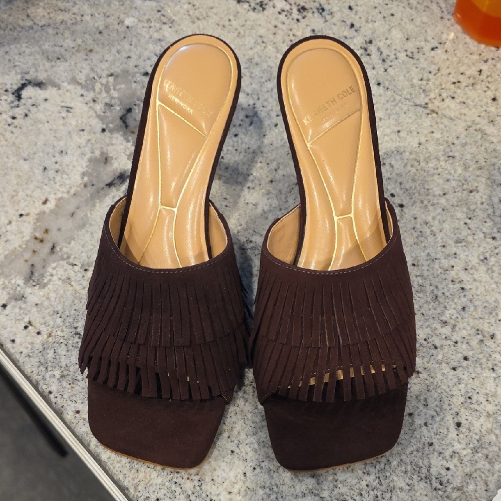 Kenneth Cole Brown Fringe Women's Shoes / Heels